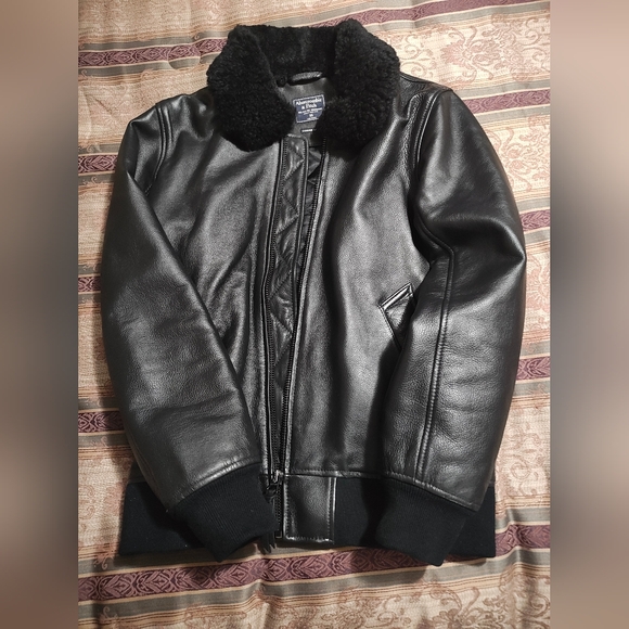 Abercrombie & Fitch Genuine Leather Mens Jacket - Picture 1 of 8